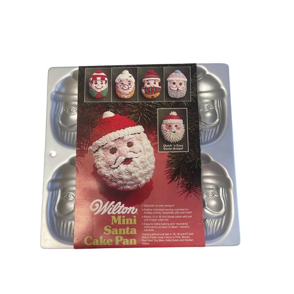 Wilton Mini Santa Cake Pan With 6 Cavities For Holiday Baking
